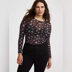 Torrid Floral Lace Long Sleeve Top